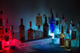Dramatic Lighted Bar, Corporate Celebration at the Red Oak Ballroom in Fort Worth, Sundance Square. Dramatic Lighted Bar, Corporate Celebration at the Red Oak Ballroom in Fort Worth, Sundance Square.
