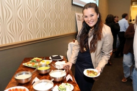 Attendee enjoying a Hors d'oeuvres Bar, Corporate Celebration at the Red Oak Ballroom in Fort Worth, Sundance Square. Attendee enjoying a Hors d'oeuvres Bar, Corporate Celebration at the Red Oak Ballroom in Fort Worth, Sundance Square.
