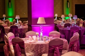 Colorful room set with Custom Table Overlays, Chair Covers and Ties, Wedding at the Red Oak Ballroom in Fort Worth, Sundance Square. Colorful room set with Custom Table Overlays, Chair Covers and Ties, Wedding at the Red Oak Ballroom in Fort Worth, Sundance Square.