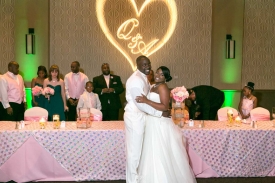 Bride and Groom at Head Table, Wedding at the Red Oak Ballroom in Fort Worth, Sundance Square. Bride and Groom at Head Table, Wedding at the Red Oak Ballroom in Fort Worth, Sundance Square.
