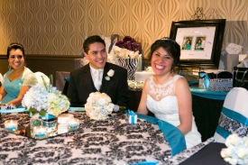 Bride and Groom at Head Table, Wedding at the Red Oak Ballroom in Fort Worth, Sundance Square. Bride and Groom at Head Table, Wedding at the Red Oak Ballroom in Fort Worth, Sundance Square.