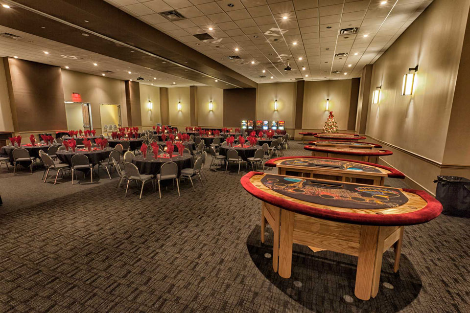 Casino Holiday Party in Black and Red, Corporate Socials at the Red Oak Ballroom in Austin