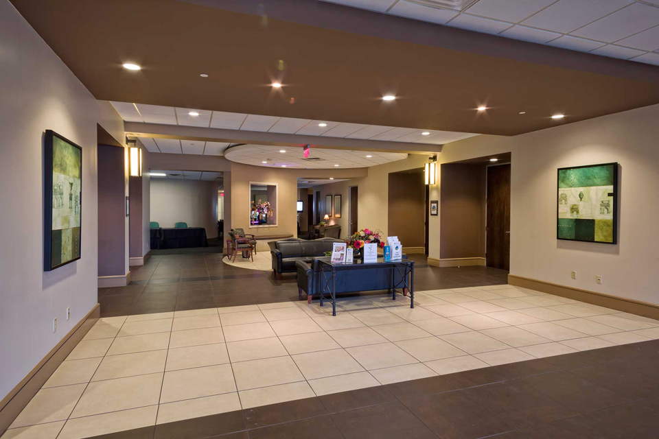 Enjoy the Inviting Earth Tones of the Lobby, at the Norris Centers in Austin