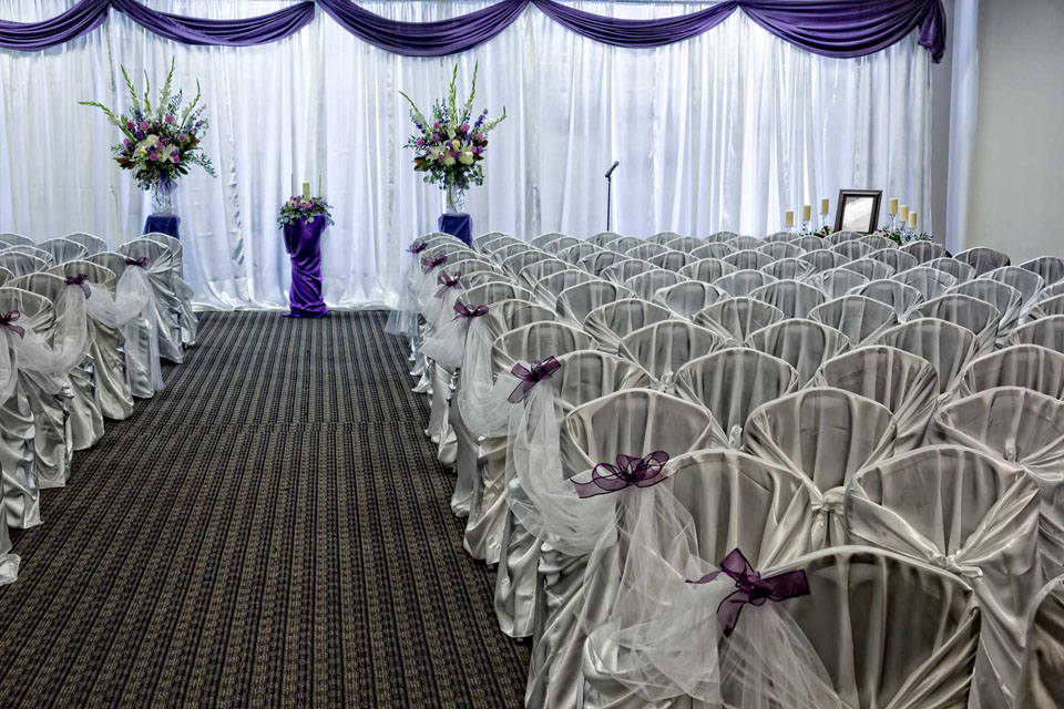 Wedding Ceremony Room Setup, Wedding at the Red Oak Ballroom in Austin