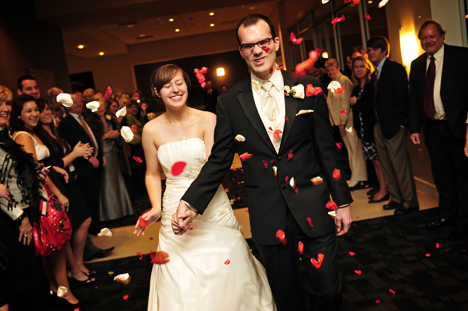 Red Oak Ballroom Houston CityCentre Wedding Bride and Groom departure
