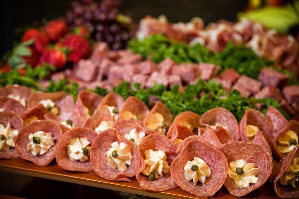 Red Oak Ballroom catering of a fanciful meat tray