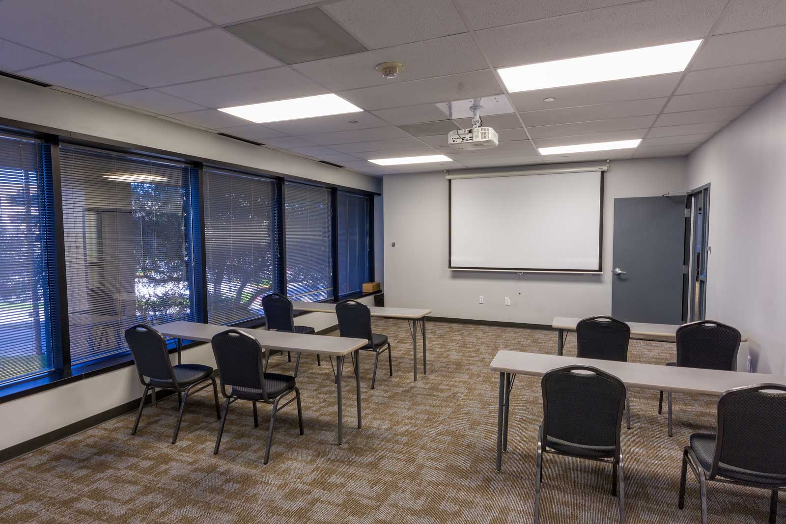 Norris Centers Dallas, Sage Room, Set Hard Top Classroom Style