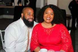 Couple attending Wedding at the Red Oak Ballroom Houston/CityCentre